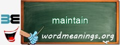 WordMeaning blackboard for maintain